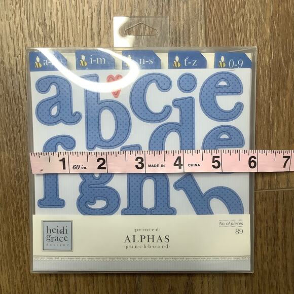 Heidi Grace Designs 89-Piece Blue Printed Punchboard Letters Numbers New - Picture 4 of 4